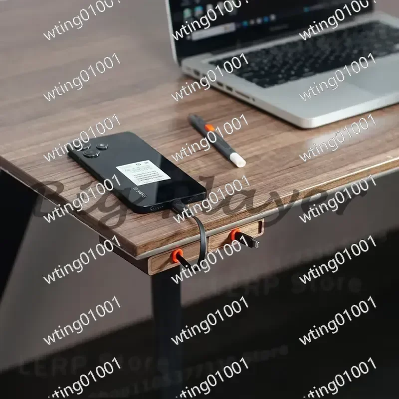 for Walnut Extendable Cord Holder Self-Adhesive Cable Organizer Desk Wire Management Minimalist Clip for Phone Laptop