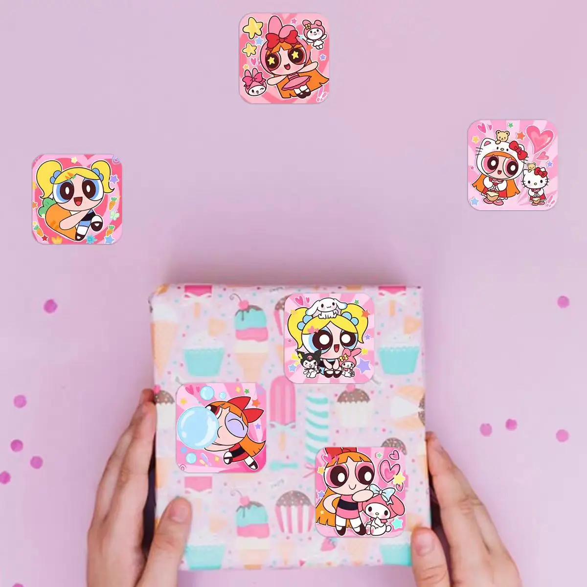 500 قطعة/المجموعة ملصقات الفتيات Powerpuff    كارتون لطيف للأطفال القرطاسية مدرسة المعلم لوازم مكافأة ملصق اللعب هدية #6