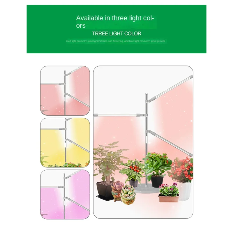 LED Grow Light Full Spectrum Plant Growth Light Height Adjustable Dimmable Growing Lamp With Timer For Indoor Plants-ABLI