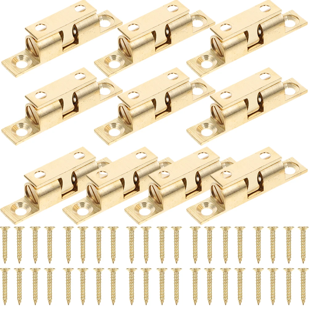 

10pcs Copper Bead Clamp Door Cabinet Kitchen Cabinets Latches Catches Fastener Ball Roller Closet Hardware Furniture