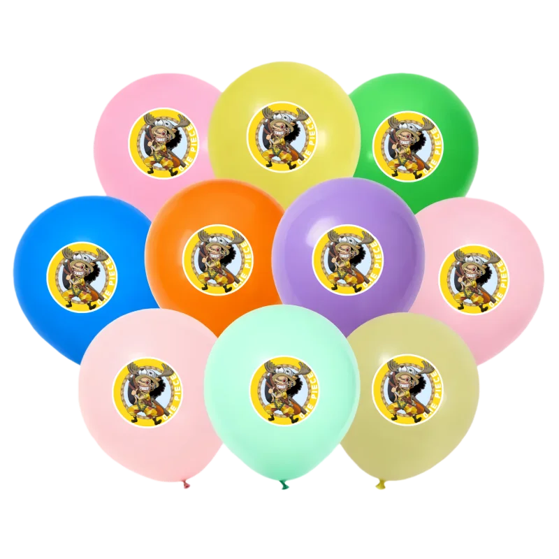 One Piece Happy Birthday Party Decoration Suit Luffy Foil Balloon Blue Number Set Backdrop Banner Cake Decorative Topper Toys