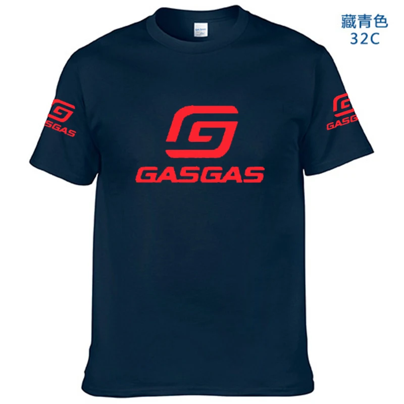 100% cotton T Shirt GasGas motorcycle print Men Short-sleeved Polo Shirt Breathable Business Fashion T-Shirt Male Brand Clothes