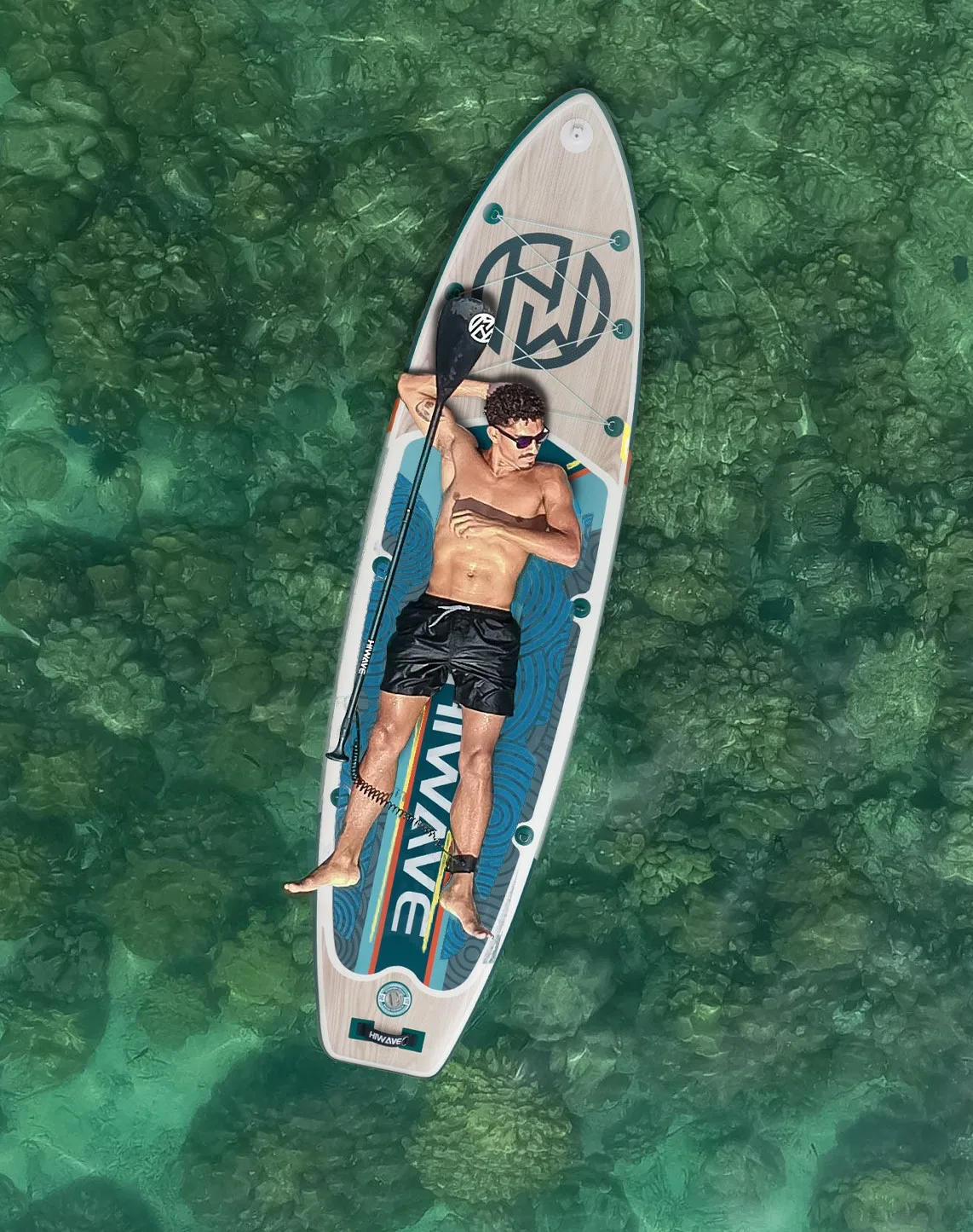 Tabla de Paddle Surf Inflable de Diseño Nuevo de Fábrica OEM, 34'' Ultra Ancha, Ligera, Material Drop Stitch, Sup