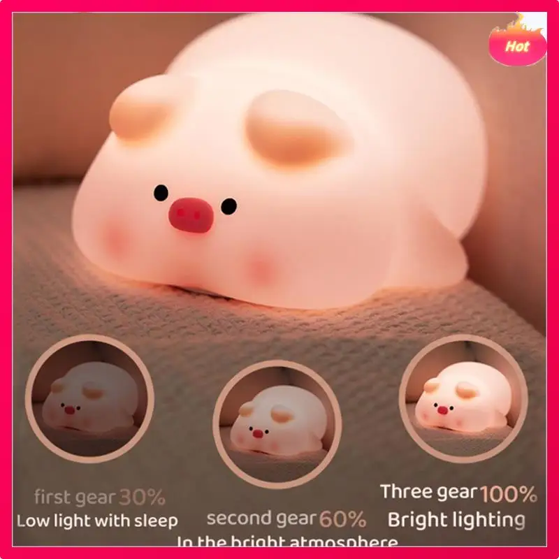 

ABYP Cute Piggy Night Light 3 Levels Of Adjustable Brightness Night Light Adjustable Brightness Night Light