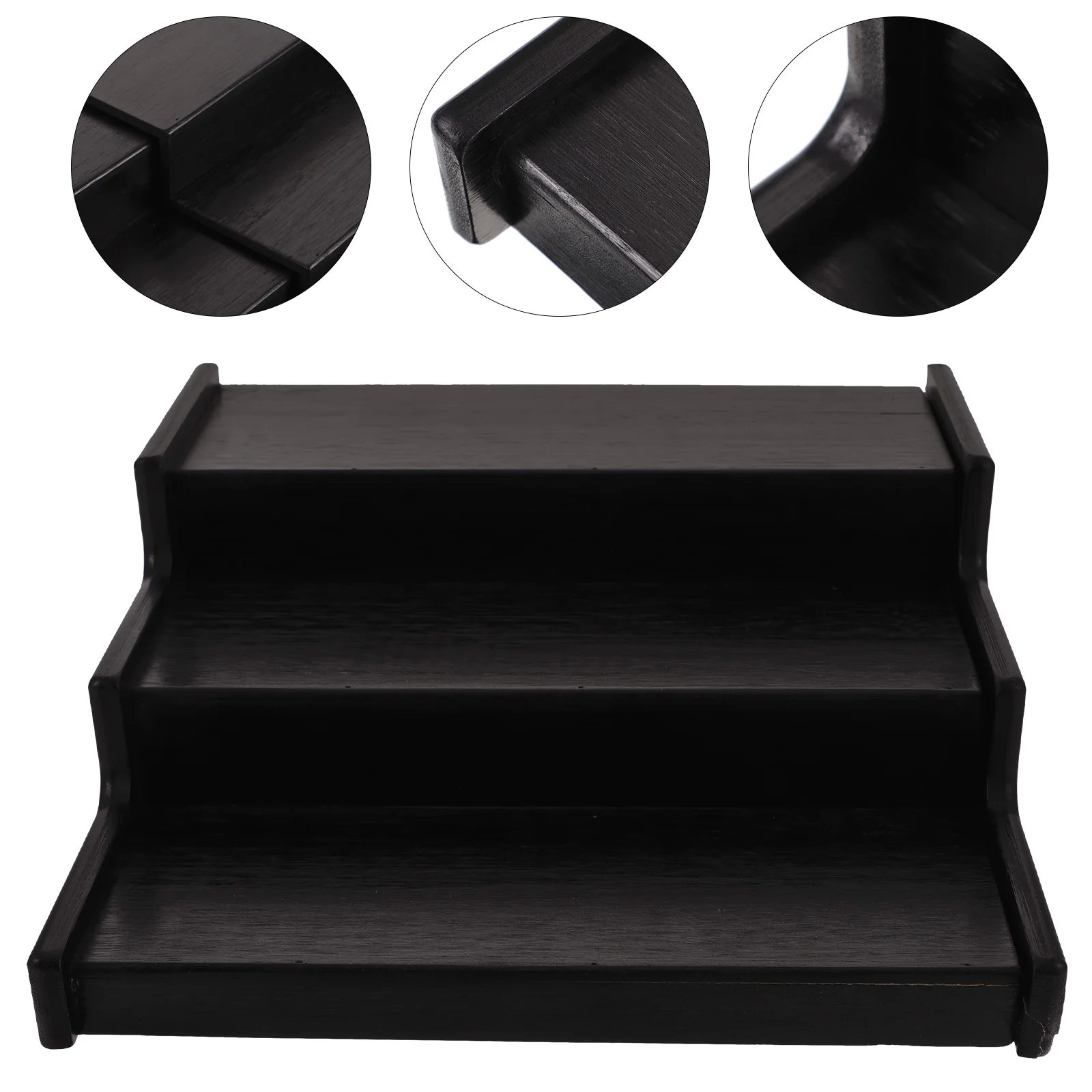 

Bamboo Expandable Spice 3-Tier Kitchen Countertop Storage Shelf Retractable Seasoning Organizer Telescopic Condiment Household