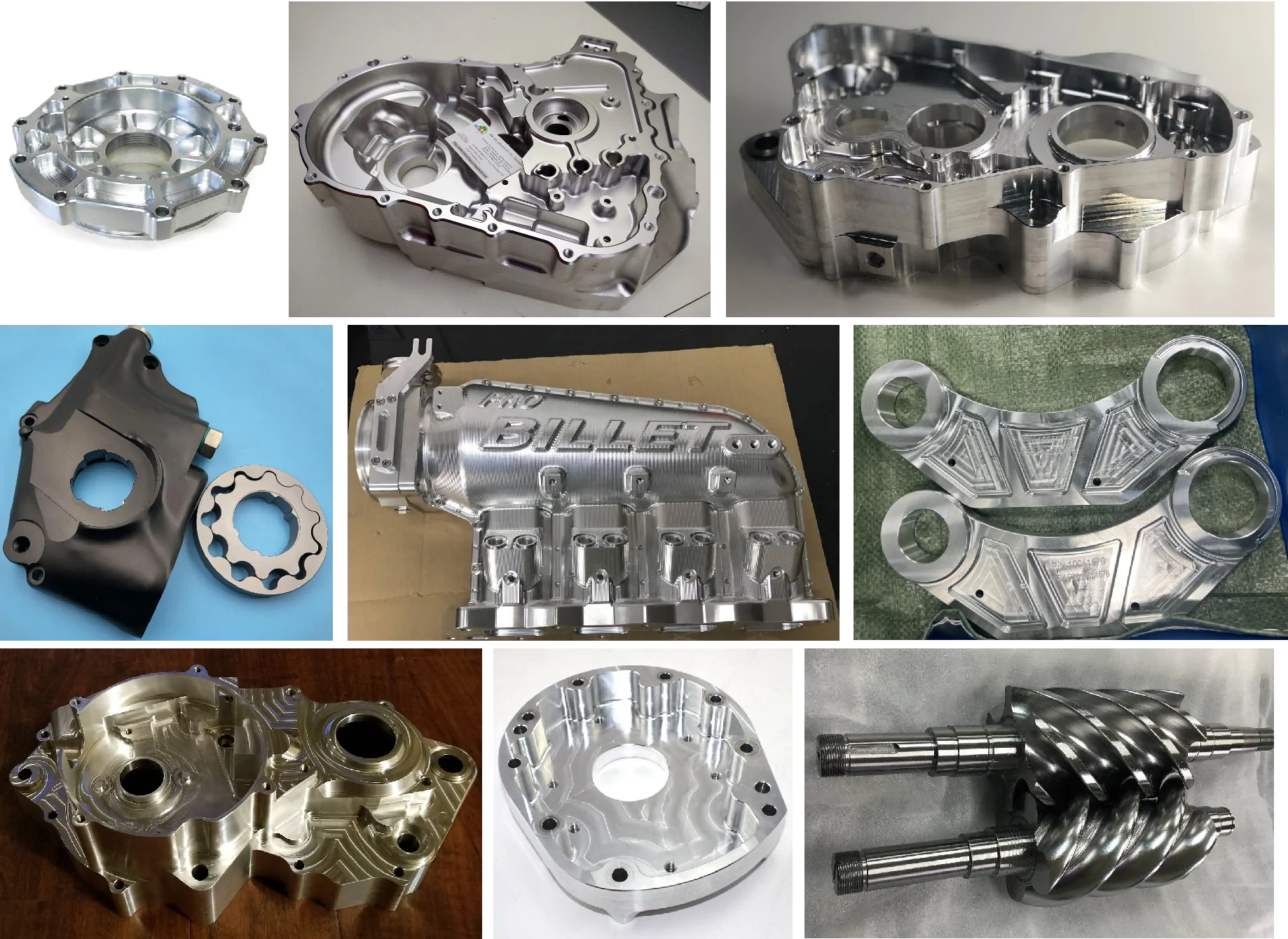 Factory Price High Quality Custom CNC Orange Anodized Billet Aluminum Single Tri-lobe Dry Sump Oil Pump