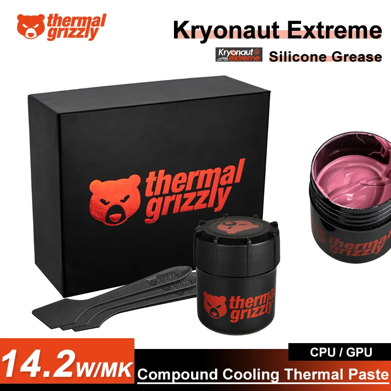 

Thermal Grizzly Kryonaut Extreme Thermal Paste 14.2W/MK CPU/GPU Cooler Large Capacity Compound Cooling Silicone Grease 2g/33.84g