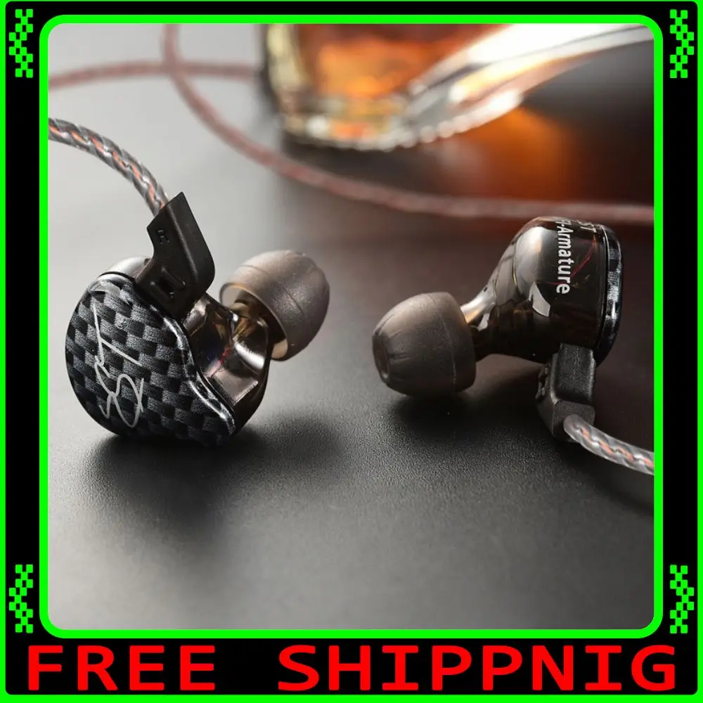 Kz Zst Corded Headphones 1dd + 1ba Dynamic Drivers And Armour In-ear Monitors Noise Isolation Hi-fi Music Sports Headphones Gift