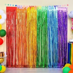Party Backdrop Fringe Tinsel Curtain Adult Kids Birthday Party Wedding Decoration Baby Shower Graduation Favor Supplies