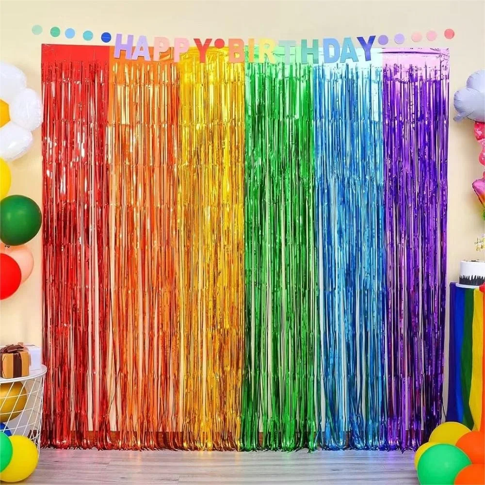 Kurtyna z frędzlami i lamówkami na tło imprezy, dekoracja na urodziny dla dorosłych i dzieci, wesele, baby shower, upominki na ukończenie szkoły.