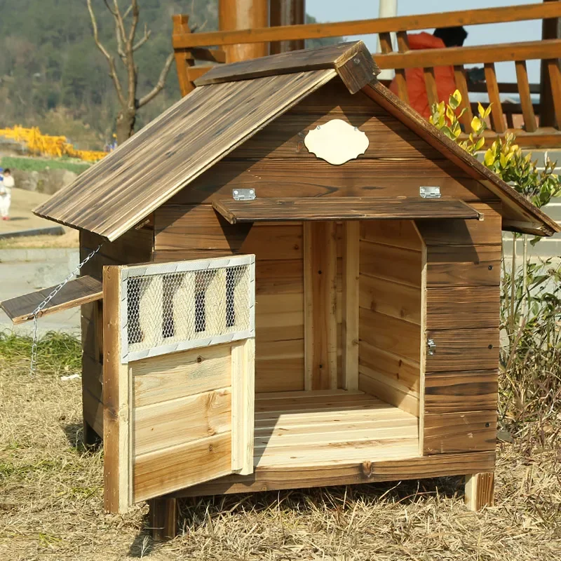 Simple Design Kennel Cage Solid Wood Warm Pleasantly Cool Ample Space Kennel Dog House Ventilate Los Perros