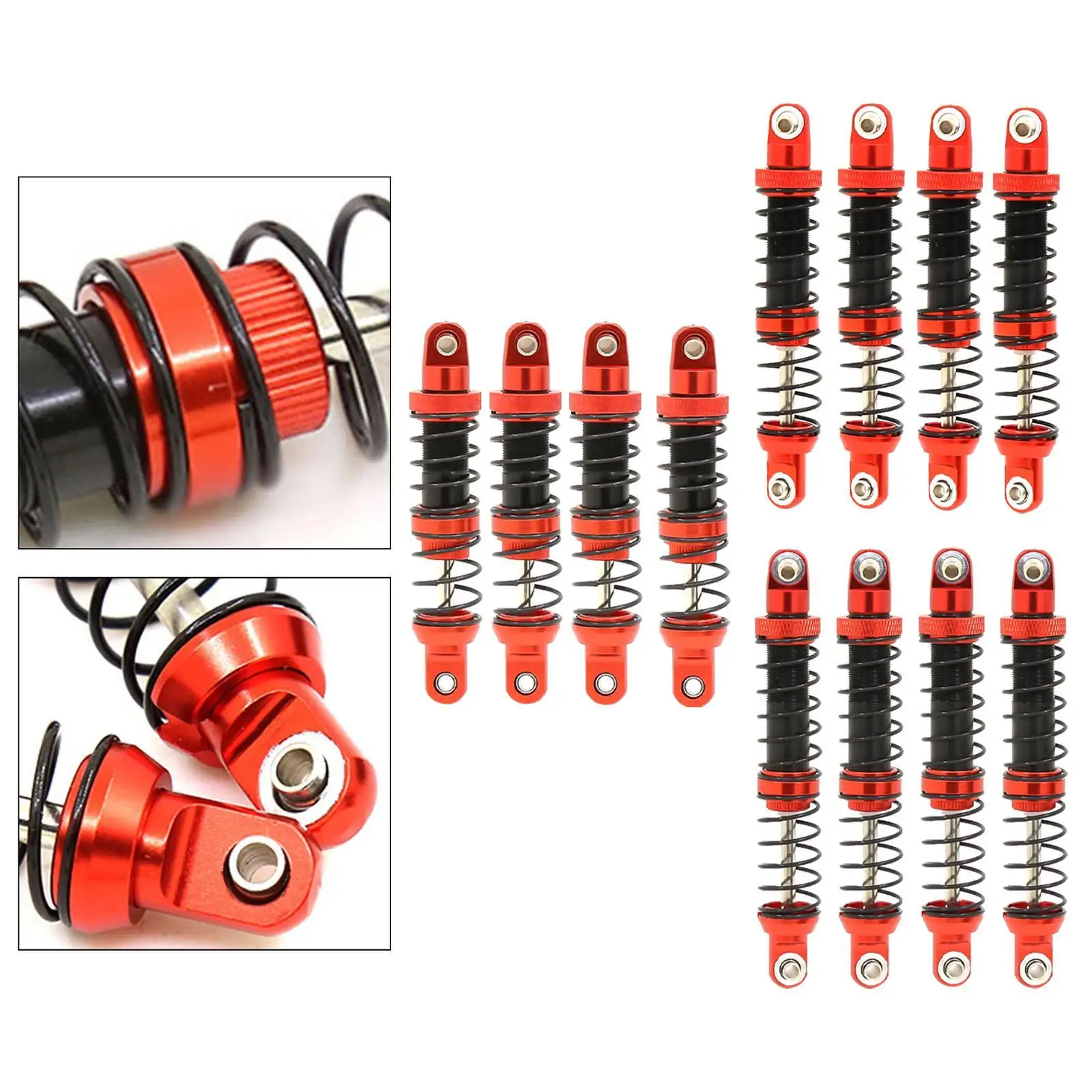 RC 자동차 스프링 댐퍼 TRX4 D90 1/10 SCX10 i II III 금속 업그레이드 액세서리 용 고성능 RC 크롤러 충격 교체