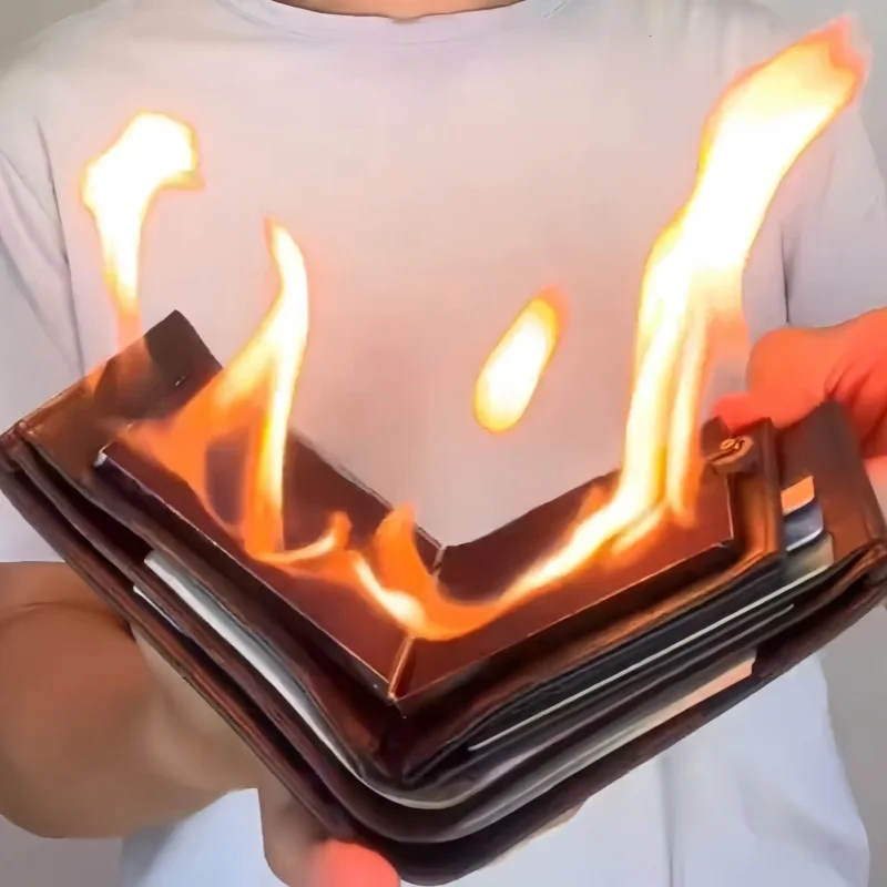 Creative Fire Wallet Magic Fire Fire Wallet Windproof Open Flame Lighter Smoking Accessories Men's Gifts