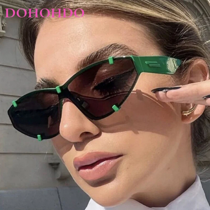 

DOHOHDO New Fashion Cat Eye Sunglasses Women Vintage Rimless Shades Brand Designer Luxury Sun Glasses Frame UV400 Eyewear Oculos