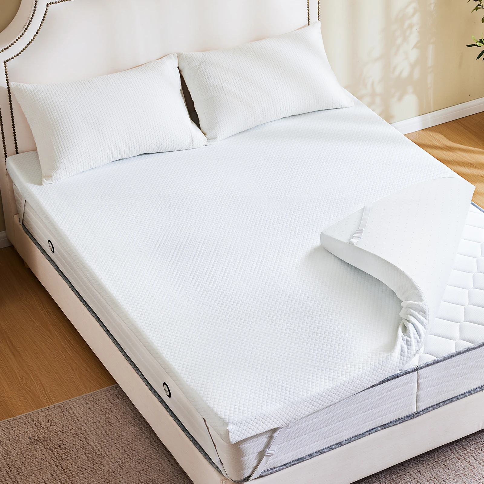 JHK Memory Foam Mattress Topper with Removable Cover 2 Inch Thick Gel Infused Cooling Toppers Pad CertiPUR US Certified