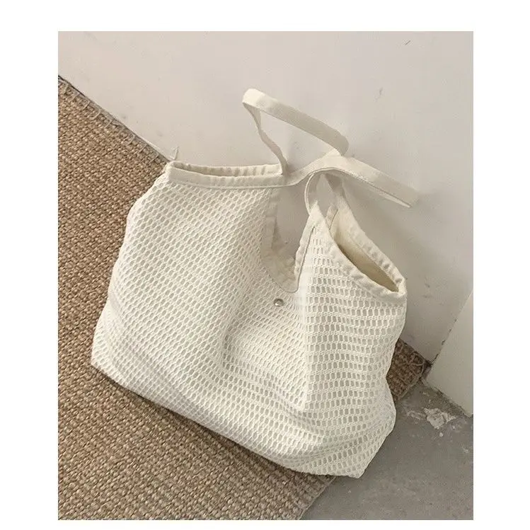 Quality Canvas Shoulder Tote Bags for Women 2023 Simple Fashion Shopping Bag Pure Color Fabric Big Capacity Shopper Totes Female