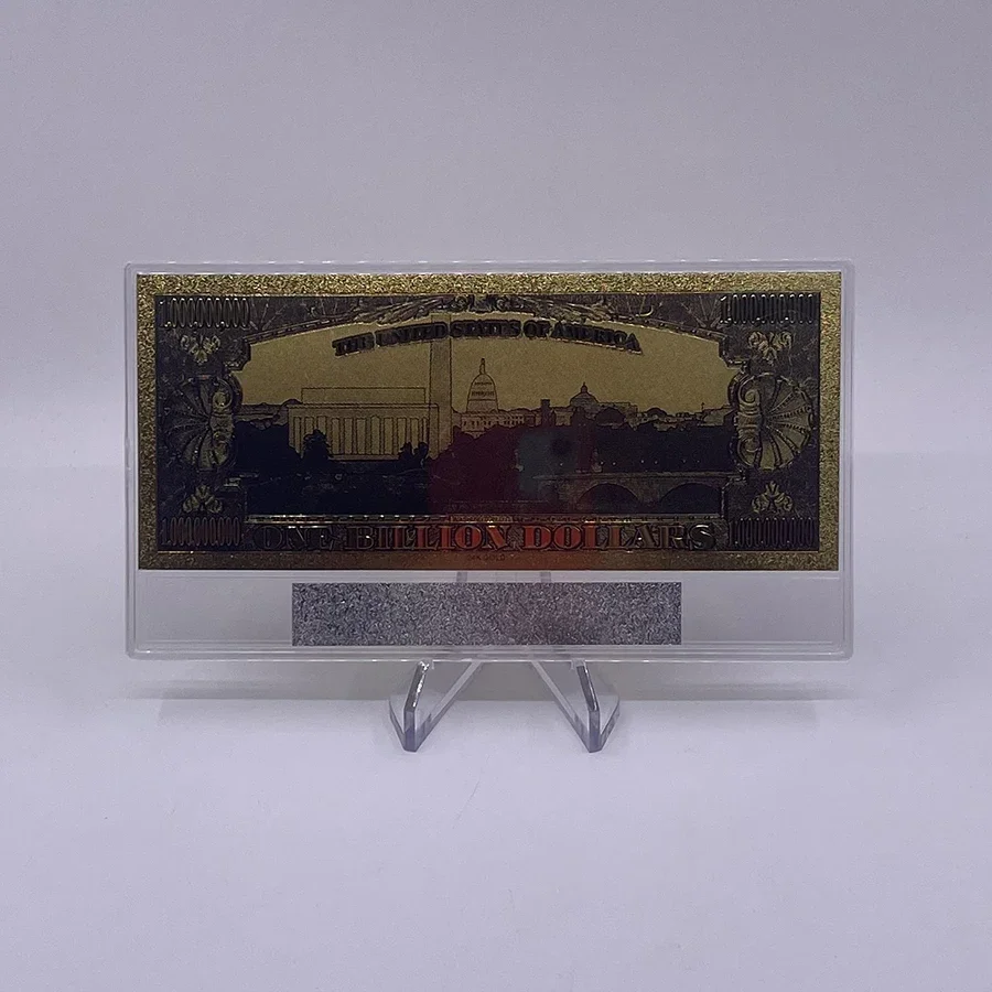 US Dollar Banknote Currency One Million and Billion with Display Shelf European Commercial Gift Gold Banknote Collection