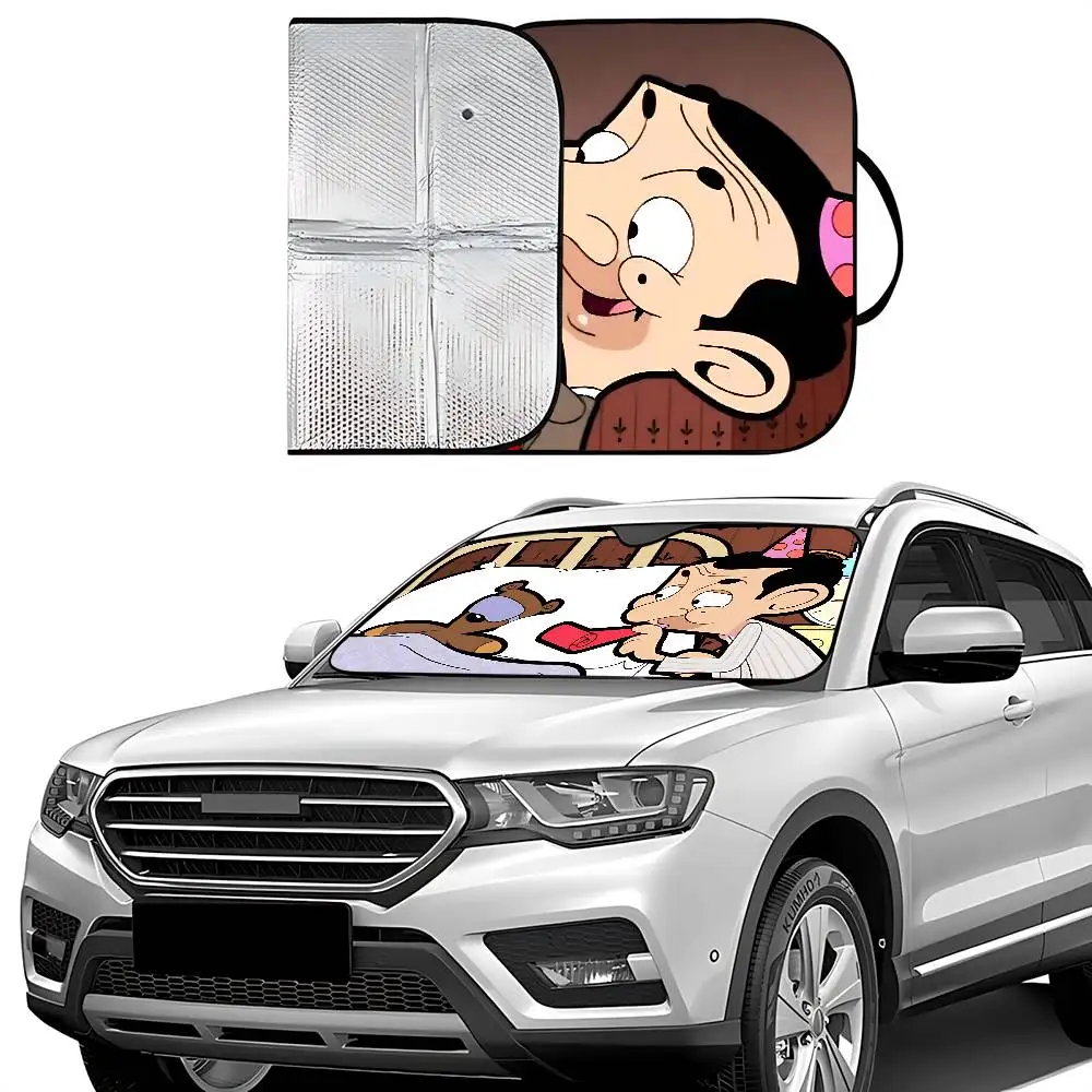 Милые забавные автомобильные солнцезащитные шторы M-Mr B-Bean 130x70 см, автомобильный солнцезащитный козырек, защита от ультрафиолета, авто козырек, аксессуары для Ca