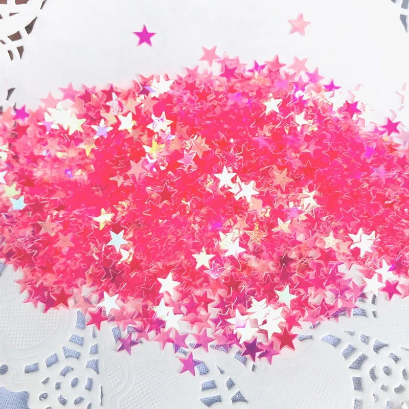15g Transparent Iridescent Star Glitter Confetti 6MM Pink White Confetti Party Table Scatter Wedding Decor DIY Supplie