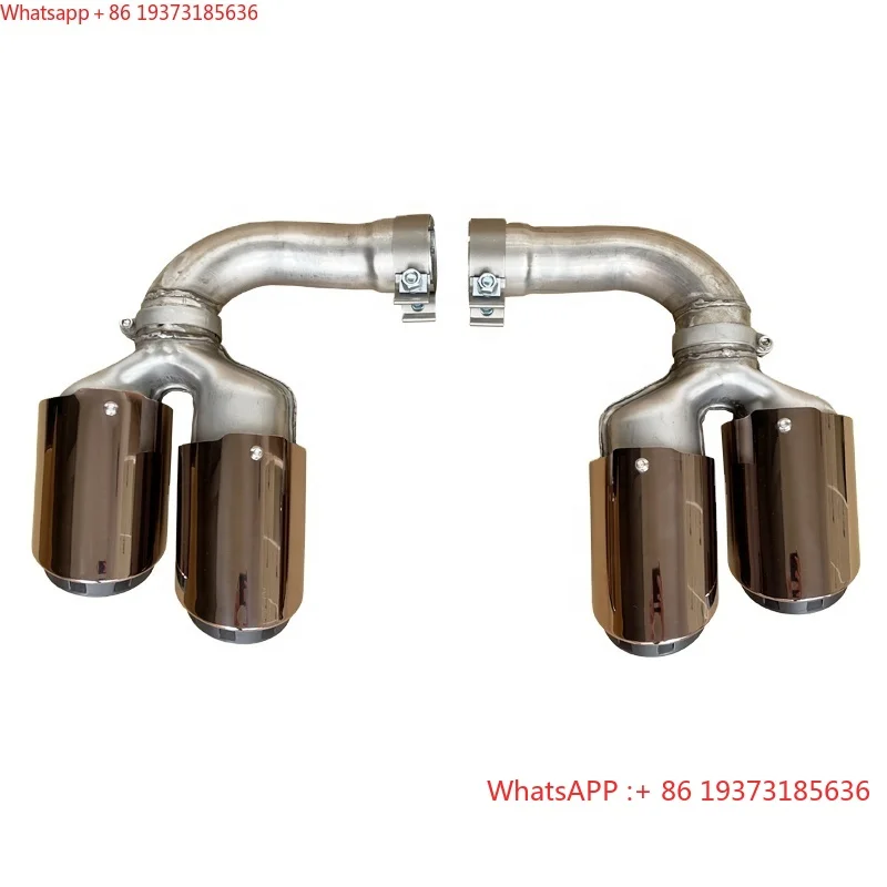 Suitable for Porsche Cayenne Exhaust Pipe Car Modification Cayenne Vector Model Four Out Three-layer Sports Tailpipe