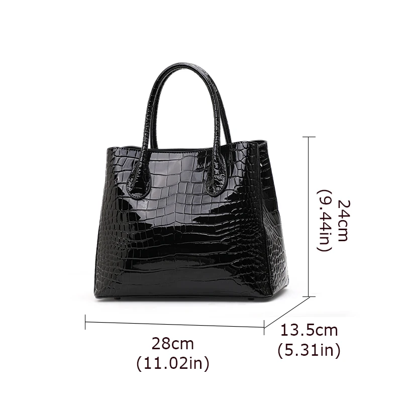 Aidrani new in genuine leather handbag  high-capacity  fashion crocodile pattern luxury brands cowhide bag