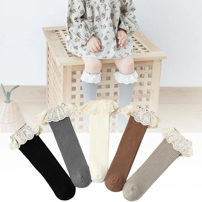 

New Baby Girls socks Long Socks Kids Knee Lengths Soft Cotton baby Socks Kids 0-4 Years Knee High Socks