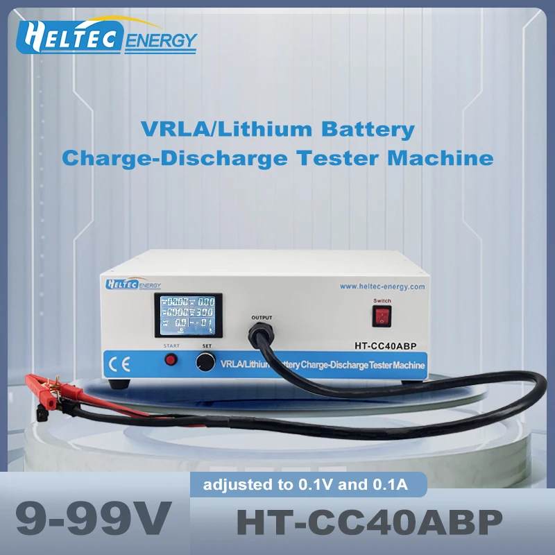 Heltec 99V 20A/40A VRLA Lithium Battery Charge Discharge Tester, 0.1V/0.1A Battery Capacity Tester for EV E-bike Energy Storage