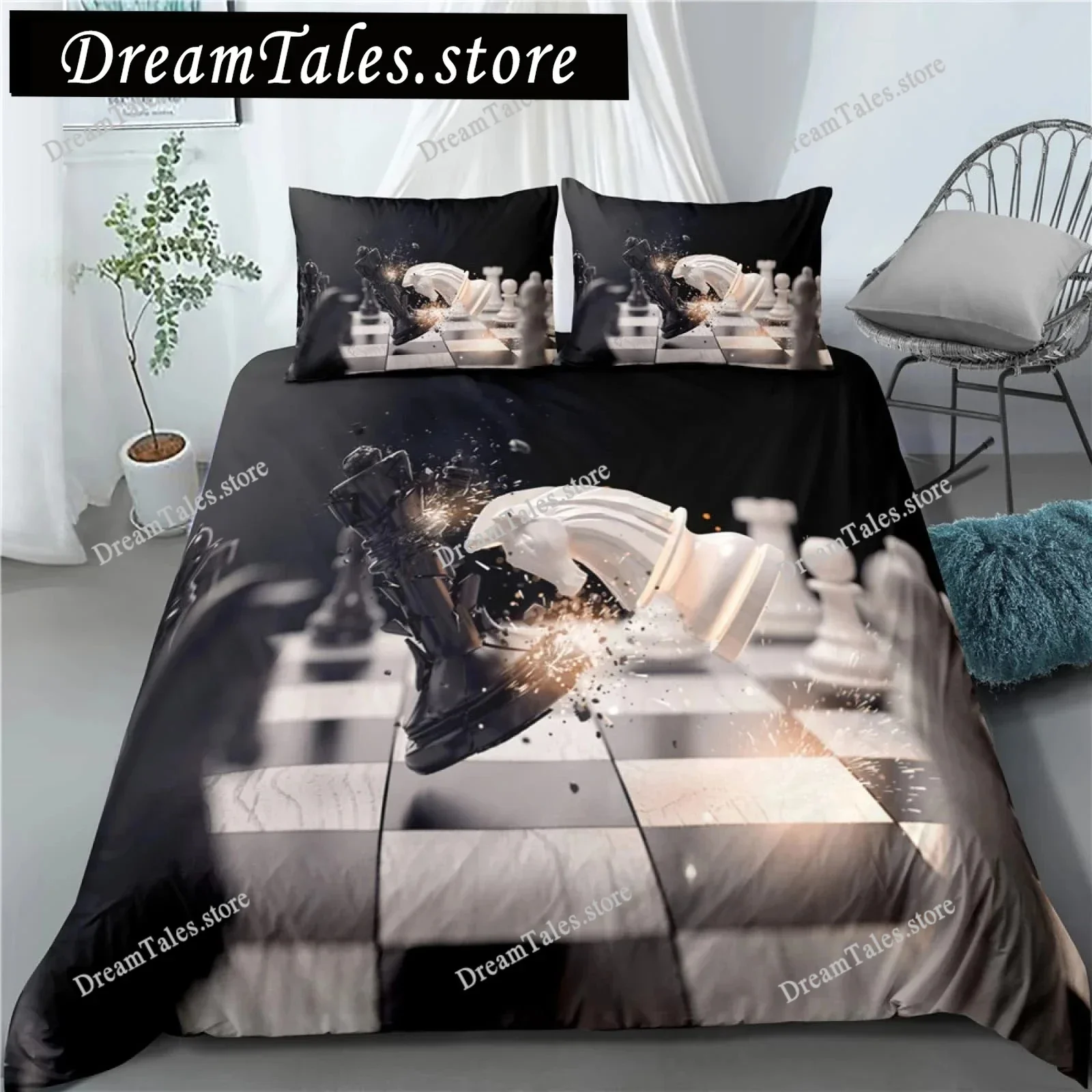 3D Print International Chess Bedding Set Duvet Cover Bed Set Quilt Cover Pillowcase Comforter King Queen Size Boys Adult369