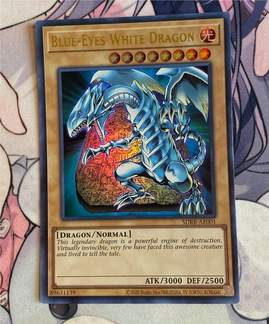 Yugioh KONAMI Duel Monsters SDRB-AE001 Blue Eyes White Dragon Ultra Rare Asian English Collection Mint Card