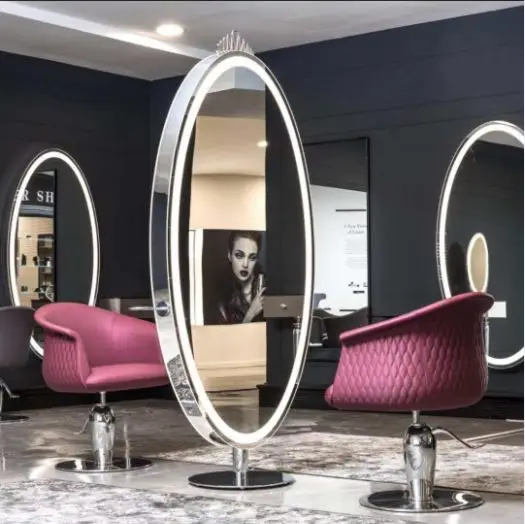 High Quality Equipment And Furniture Barber Unit Stations Styling Dressing Table Hair Salon Station With Mirror Station