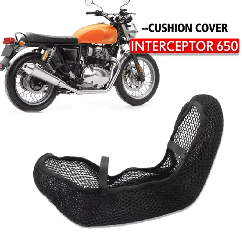 

Motorcycle Accessories 3D Breathable Mesh Seat Cushion Cover Waterproof For Royal Enfield Interceptor 650 Int Int650