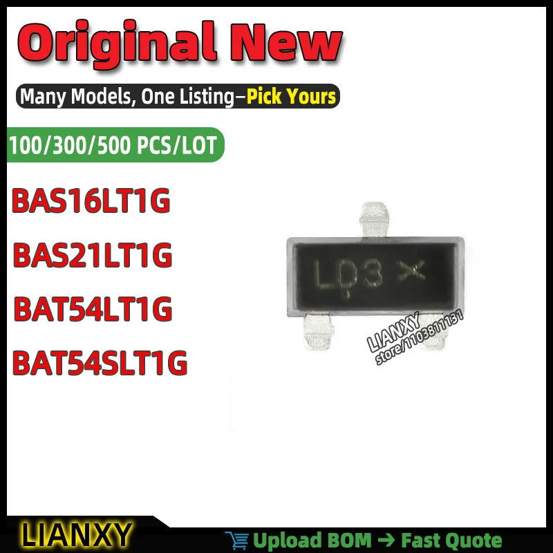 BAS21LT1G BAT54SLT1G BAS16LT1G BAT54LT1G SOT-23-3 SW DIODE SWITCHING New Original
