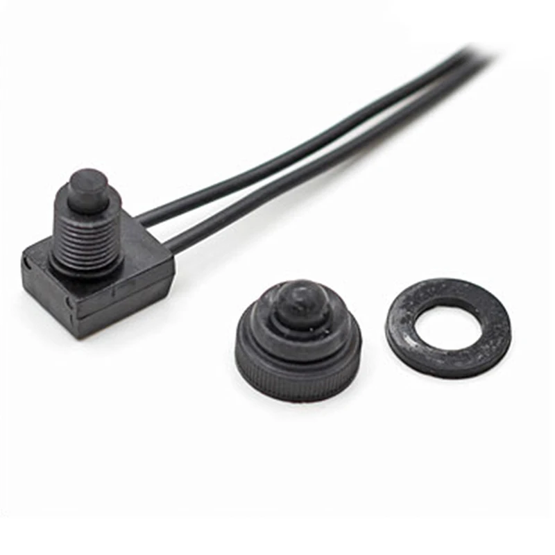 KP-107 ZE-107S 18awg Cable Waterproof Dustproof Push Button Switch On Off for LED Lighting 10pcs