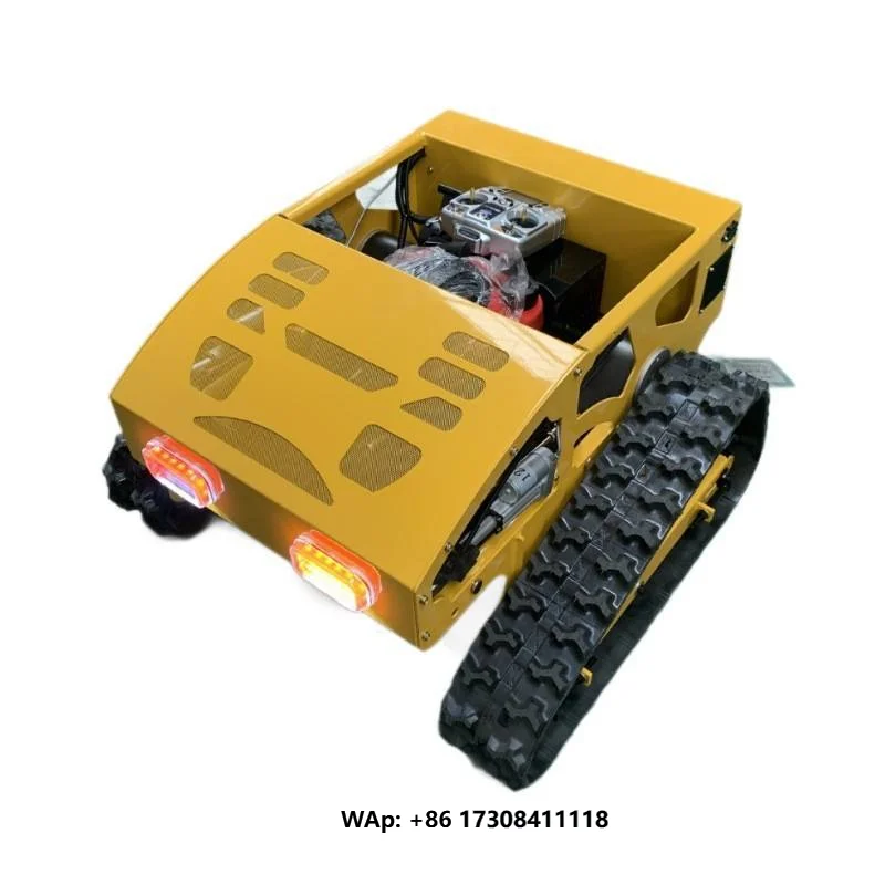 High Quality Industrial Cutting Speed Fast Remote Control Tracked Lawn Mower High-Horsepower Four-Wheel-Drive for Gardens
