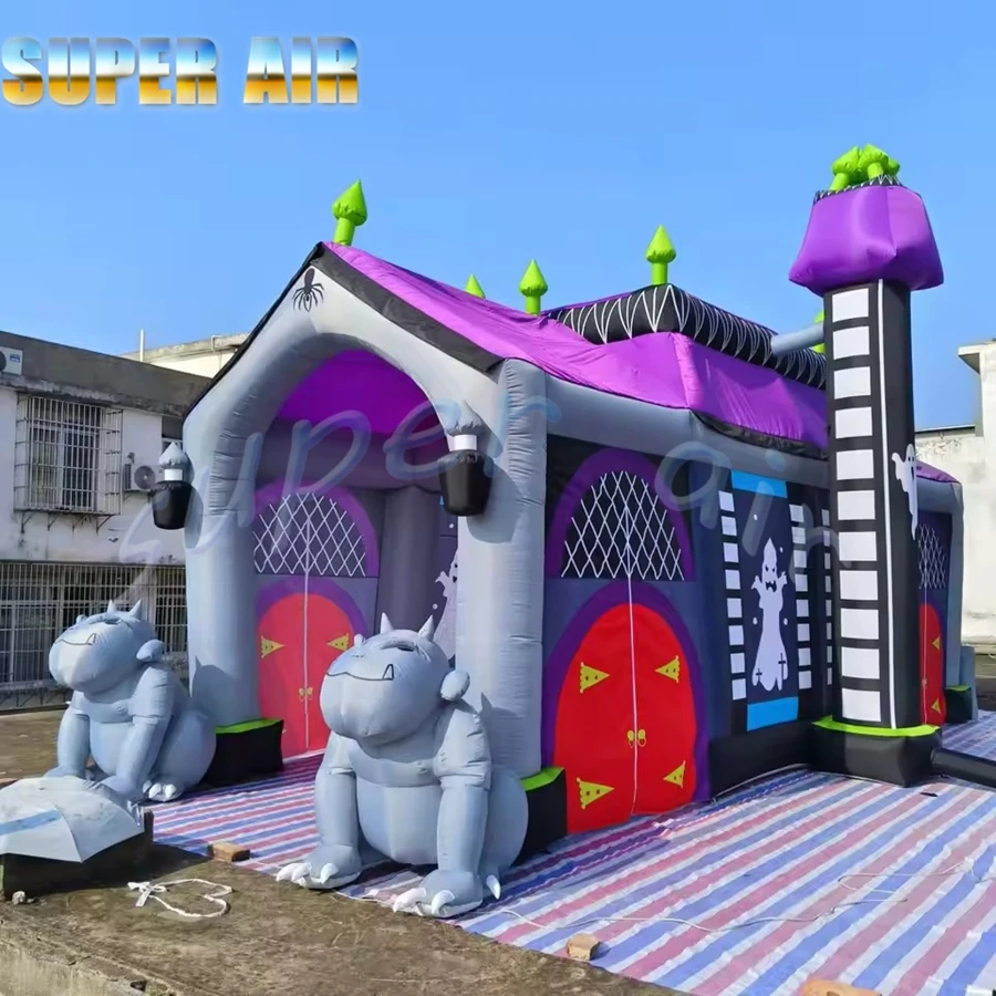 Portable Outdoor Inflatable Haunted House for Halloween Party Customizable with Dangerous Dogs Theme