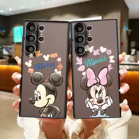 Mickey Mouse Minnie Disney For Samsung S24 S23 S22 S21 Ultra S20 FE S10 S9 Plus Lite 4G 5G Frosted Translucent Phone Case