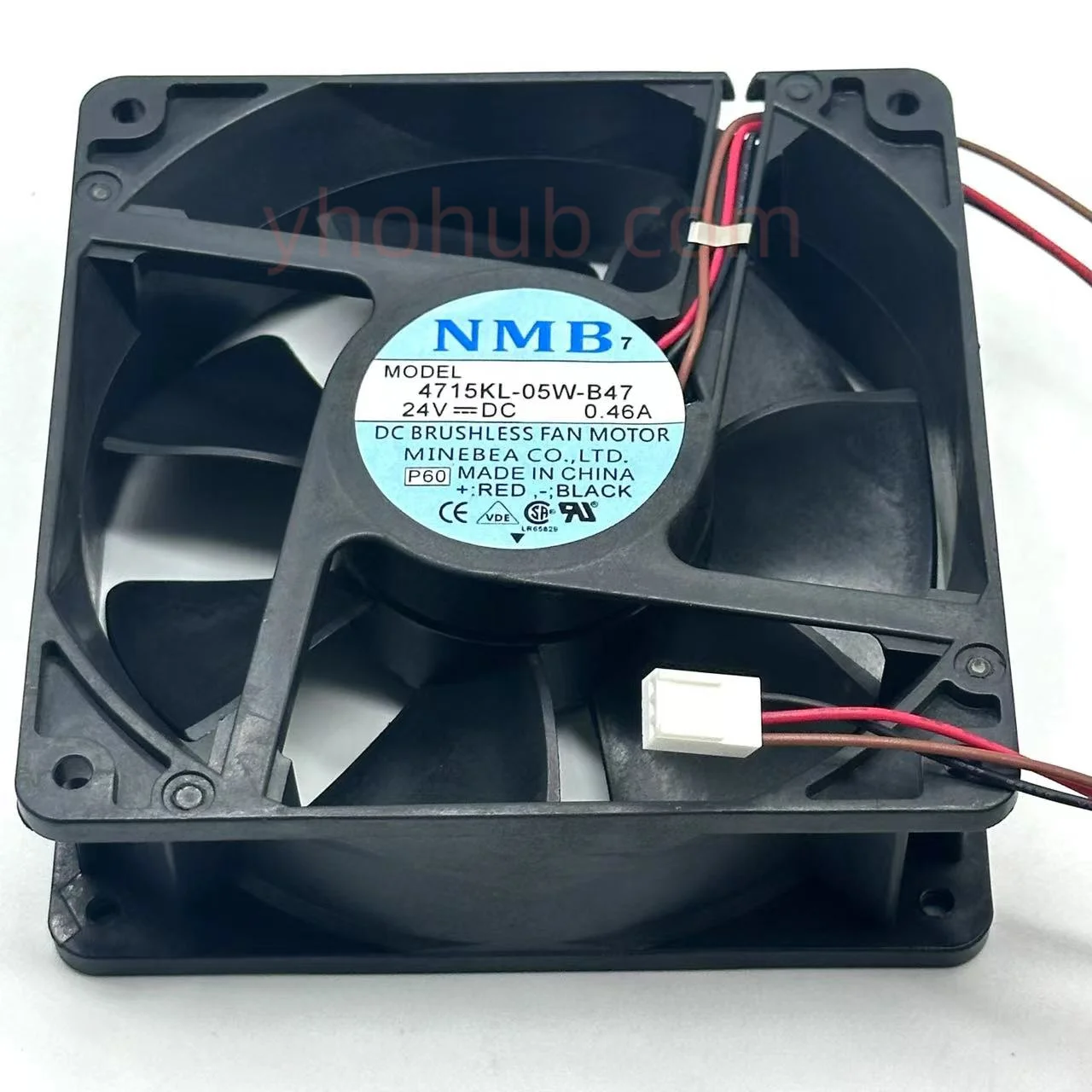 NMB-MAT 4715KL-05W-B47 P60 DC 24V 0.67A 120x120x38mm 3-Wire Server Cooling Fan