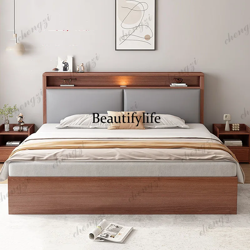 

K182 Floor Wooden Bed Bedroom Children Modern Luxury Double Baby Design Sleeping Bed Princess Letto Matrimoniale Hotel Furniture
