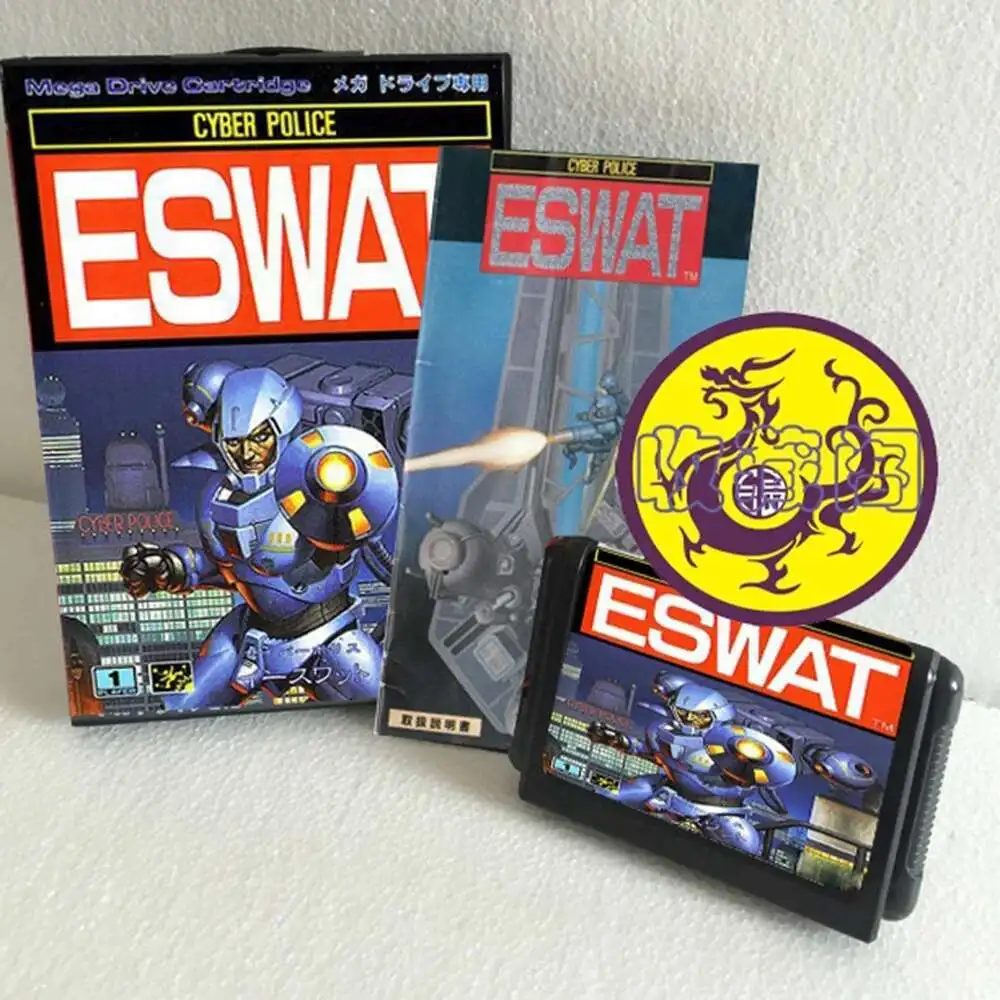 

Eswat with Box and Manual Cartridge for 16 Bit Sega MD Game Card MegaDrive Genesis System