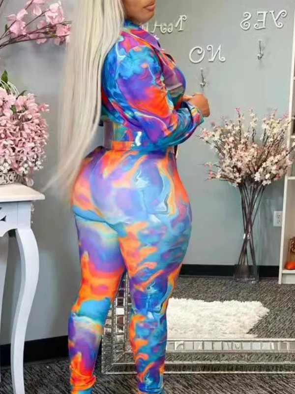 Set di pantaloni lunghi e attillati con stampa lunga Sve, set di abbigliamento sportivo casual da donna in poliestere primaverile Faion 8-25 anni