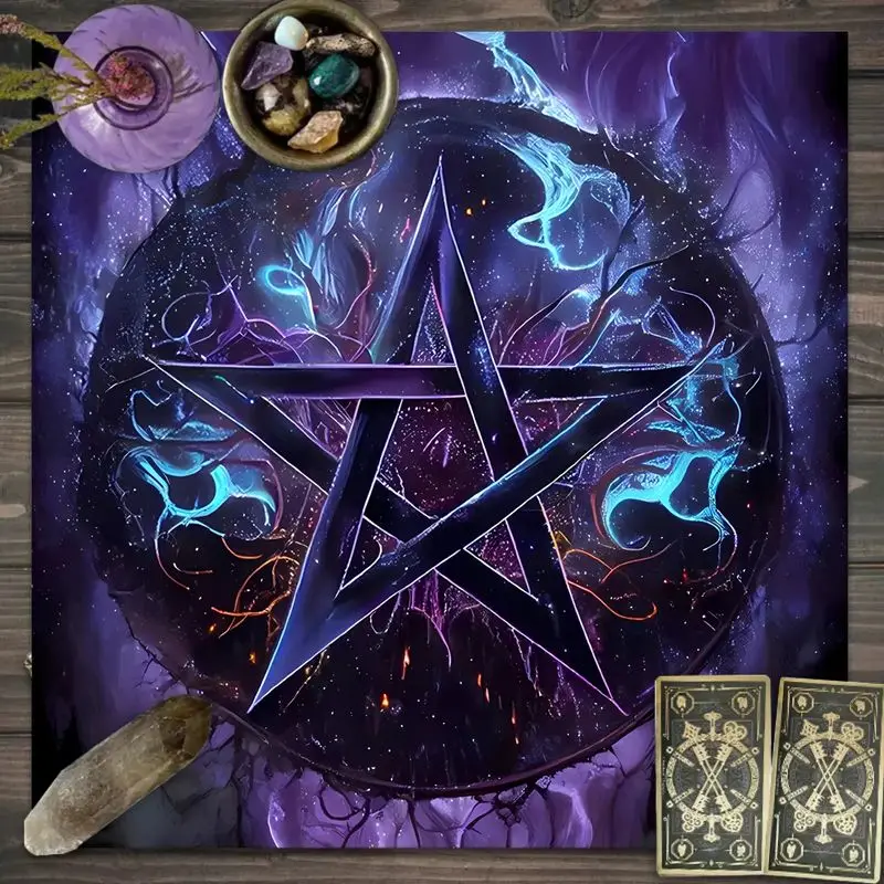 VIKAMA red maple leaf autumn celtic tree mystical altar cloth for tarot reading decor soft fabric washable lightweight easy care