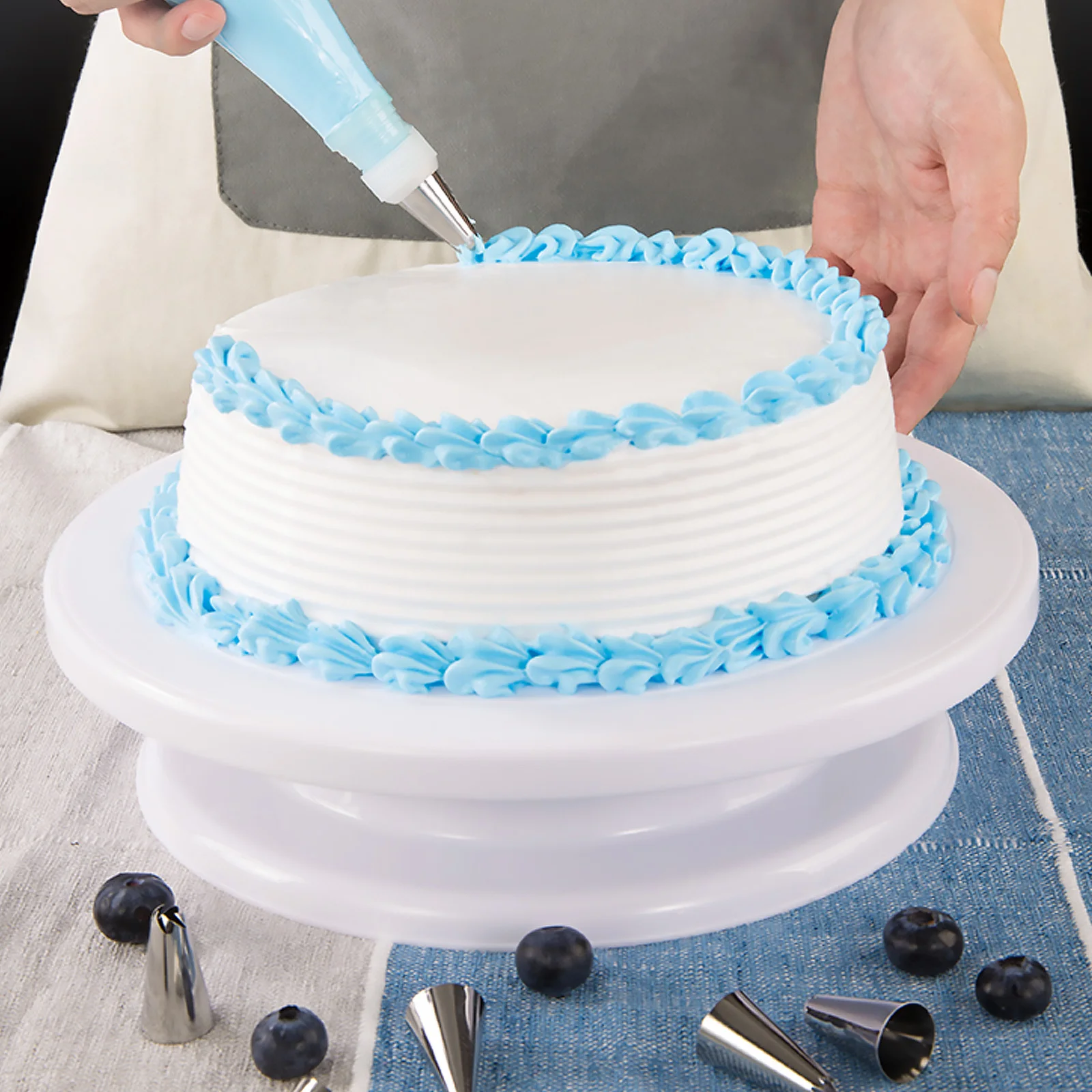 Soporte giratorio para decoración de pasteles, Base estable y resistente, utensilio para hornear con rotación suave de 360 grados, 1 ud.