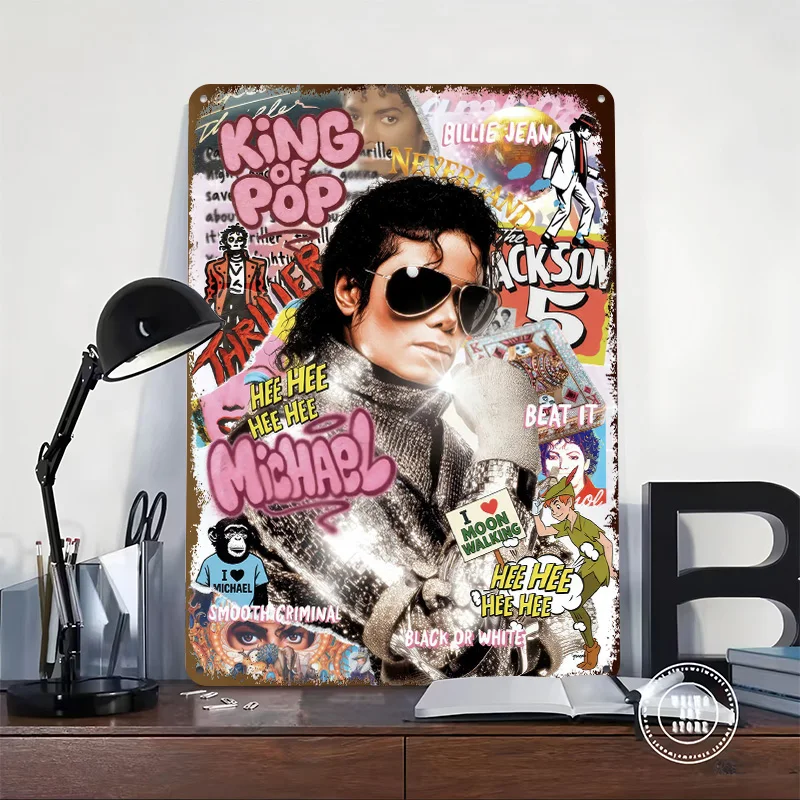 Michael Jackson By Quexo 3D Texture Metal Poster Customized Wall Art Tin Sign Gift for Mancave Home Decoration Gaming Desk Decor