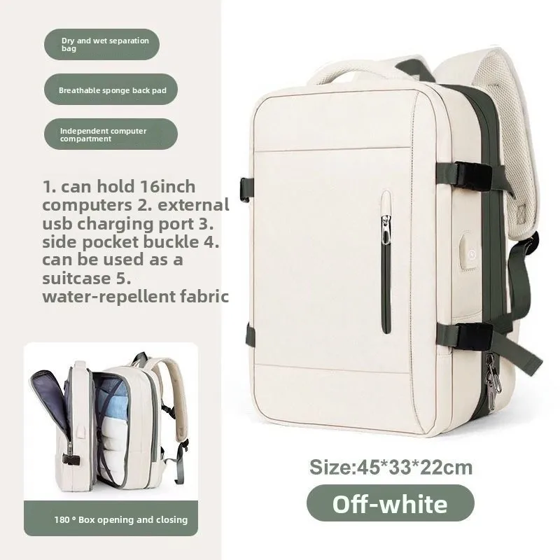 

New Large Capacity Business Backpack Multifunctional USB Charging Expandable Airplane Travel Laptop Bag