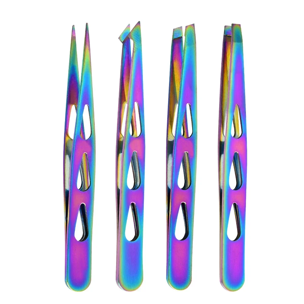 4pcs Eyebrow Tweezers Set - Professional Precision for Brow Shaping, Beard Plucking & False Lash Application,Eyebrow Tool Set
