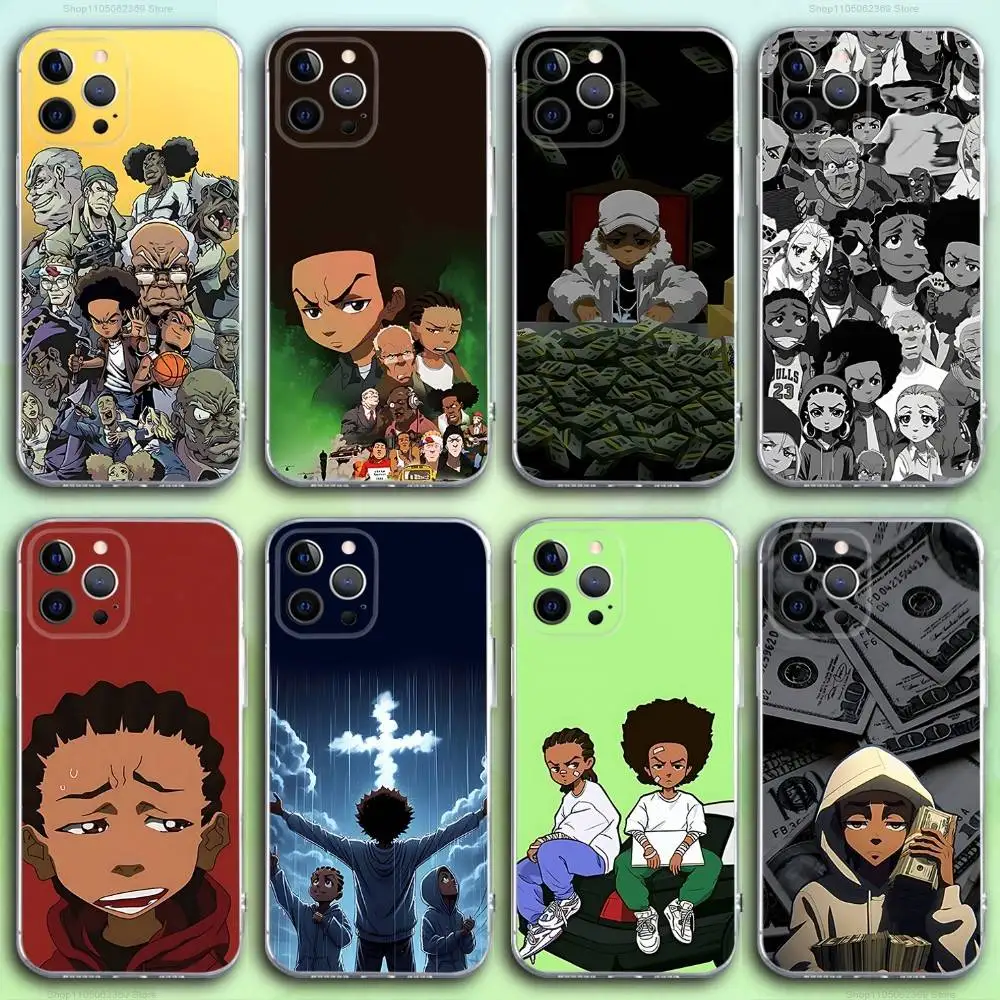 

The Cartoon B-Boondocks Phone Case For iPhone 17,16,15,14,13,12,11 Pro,Max,Plus,X,XS,XR,SE4,E Mini Transparent Soft Cover