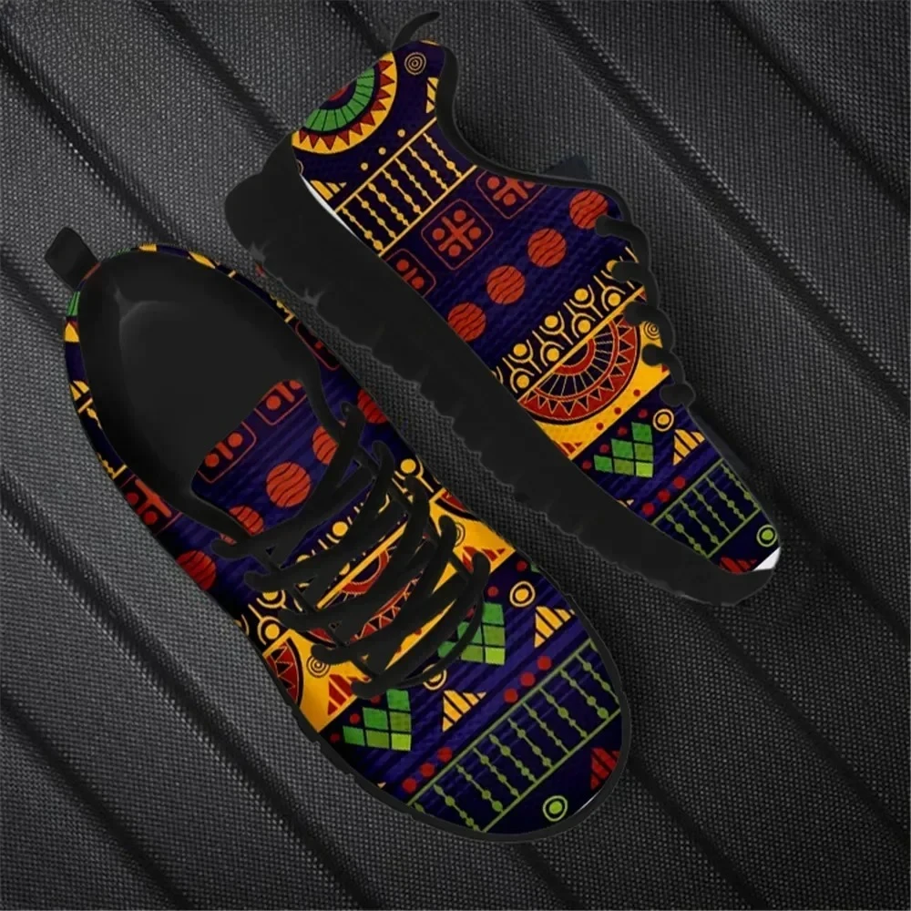 

Tribal African Pattern Women Casual Sneaker Comfort Lightweight Flat Shoes 2020 New Style Footwear Zapatos Lace Up