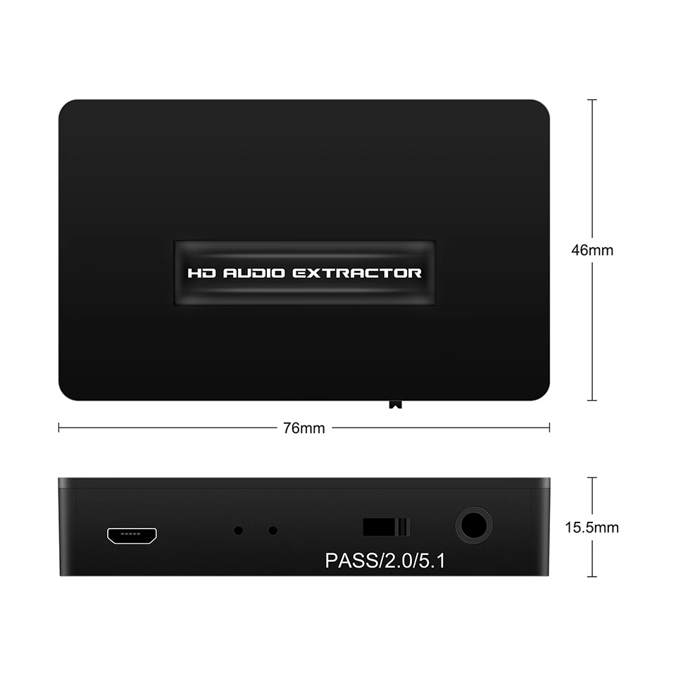 Extractor de Audio Compatible con HDMI, 1080P, óptico Toslink SPDIF + Embedder de Audio de 3,5mm, traje 3D de 1080P Para Fire Stick Xbox Laptop