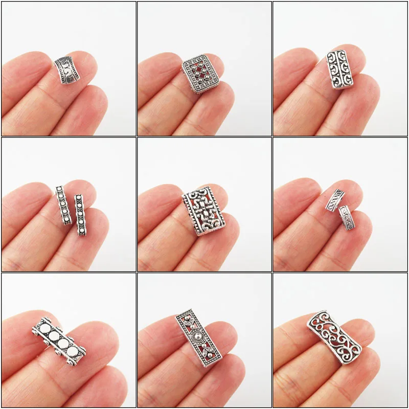 Fashion New Flower Heart Rectangle Tiny Charms Spacer Bar Beads Connectors Tibetan Silver Plated