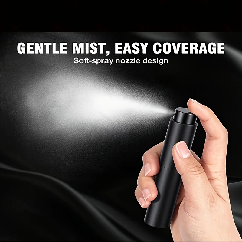 6-piece perfume travel set with refillable sprayers, 10ML refillable bottles - empty cologne spray bottles, portable leak-proof sprayers, dispensers suitable for travel (black) view 4